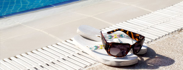 Sandals by the pool