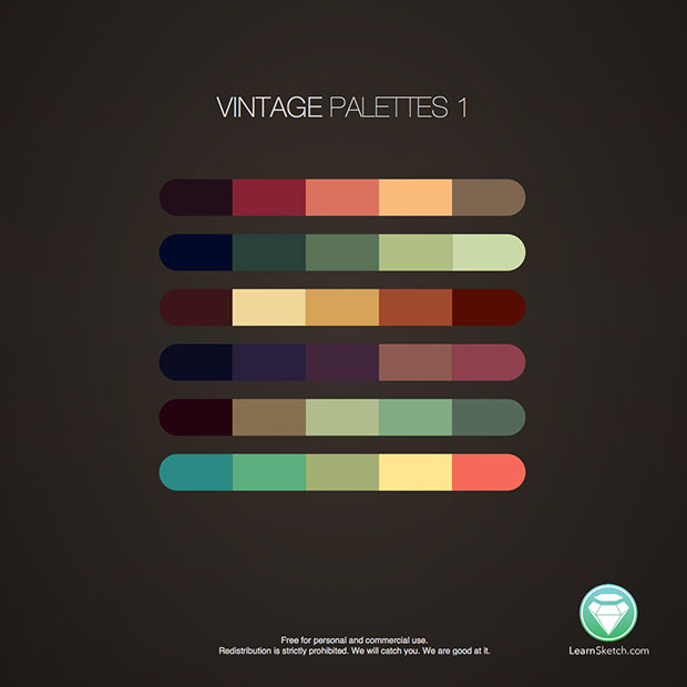 Vintage Color Palettes for Sketch 3